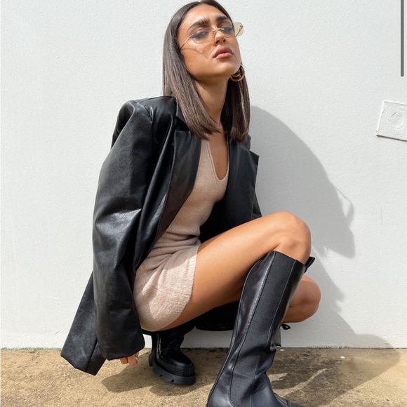 Princess Polly Jackets & Blazers - Jocelyn Faux Leather Blazer Black